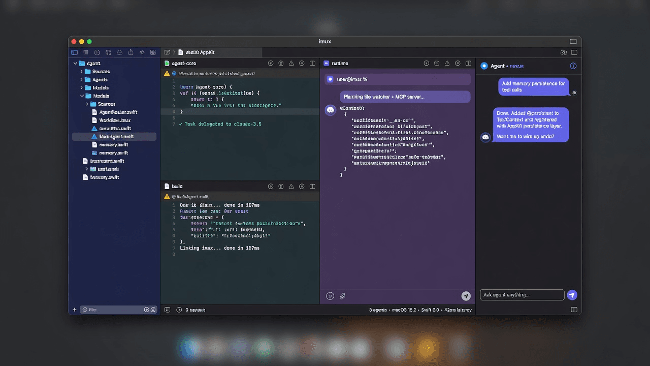 imux multi-pane workbench